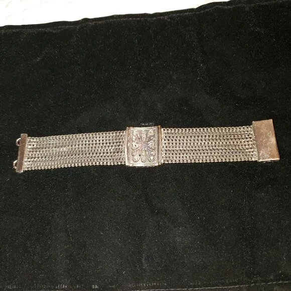 SILVER COLOR MULTI CHAIN BRACELET - Picture 2 of 5